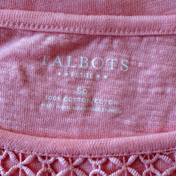 🌟HP🌟Talbots Pink Lace Tee - Picture 4 of 5